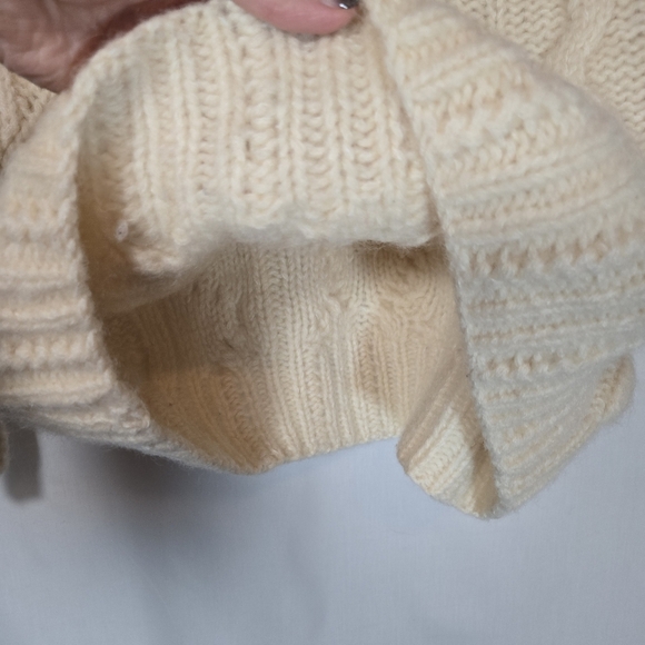 Vintage Hearts Wool Mohair Chunky Knit Sweater Fair Isle Grandma Cottagecore M - Picture 8 of 9